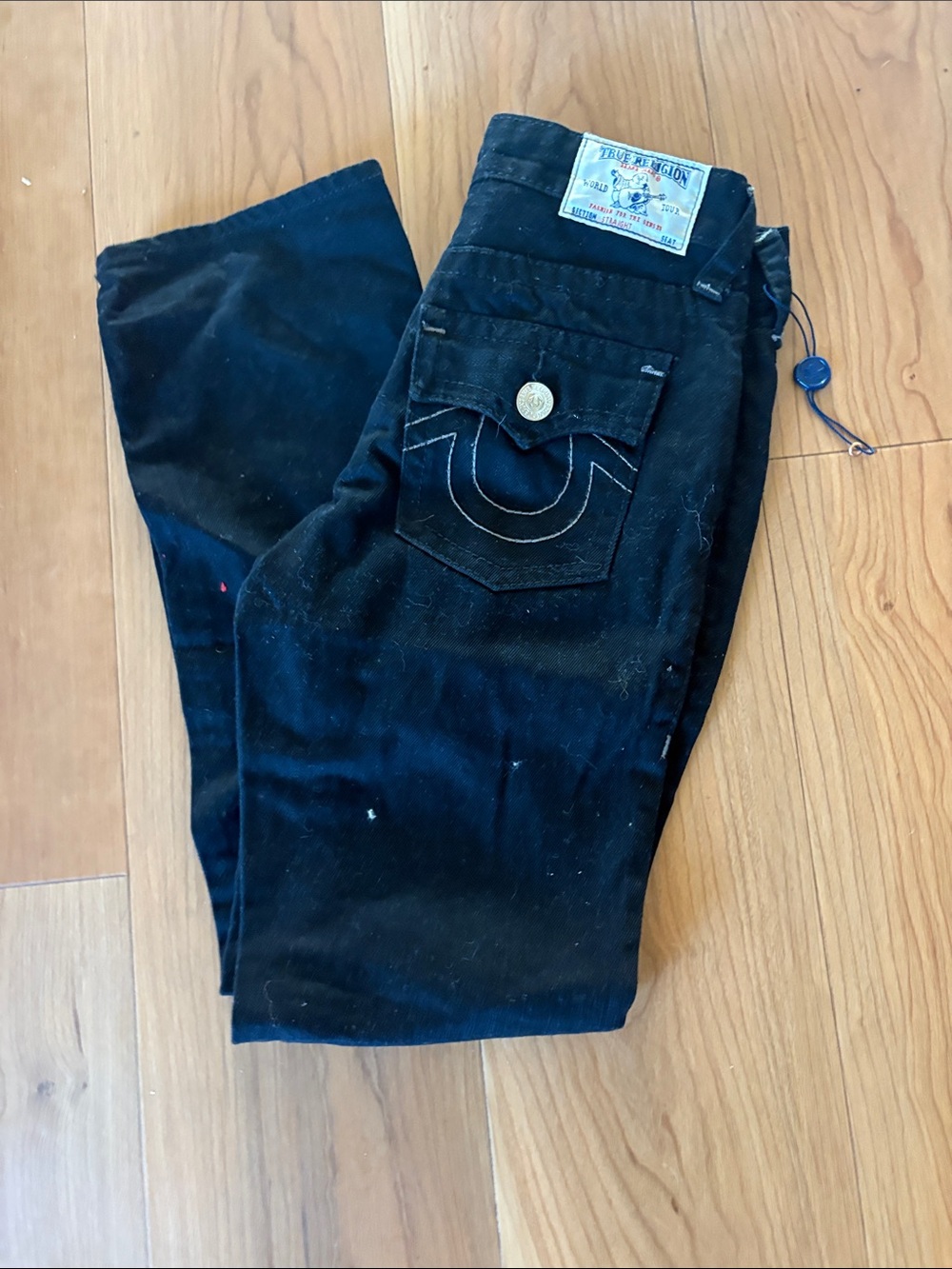 True Religion Men's Slim Straight Black Jeans